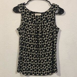 Calvin Klein Y2K Geometric Pleated Front Business Casual Blouse